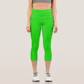 Leggings Capri Lime Vert Solide Couleur Plaine (Recto)