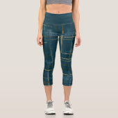 Leggings Capri L'intersection de lignes et de formes crée une tex (Recto)