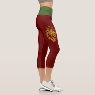 Leggings Capri Lion Avec Couronne - Style Or 2