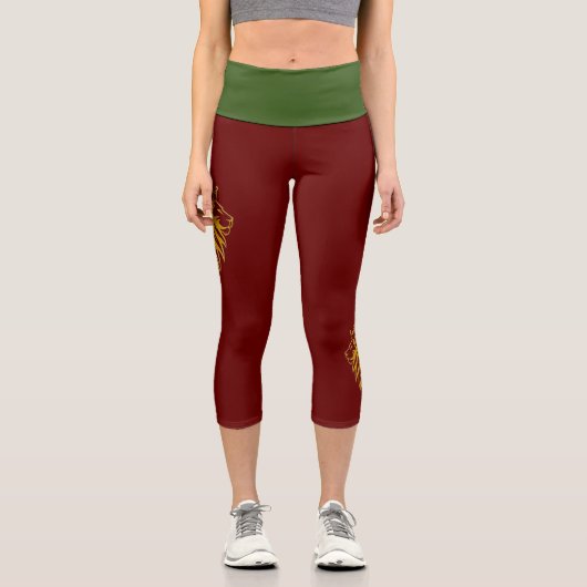 Leggings Capri Lion Avec Couronne - Style Or 2 (Recto)
