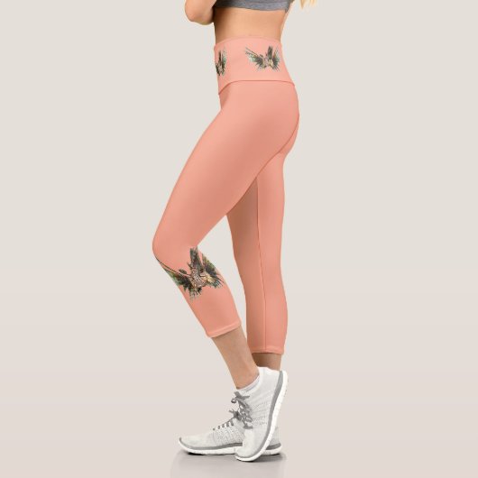Leggings Capri Lionfish - Conception abstraite - Découpe d'une ph (Gauche)