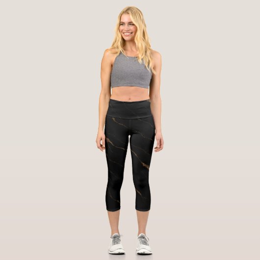 Leggings Capri Liquid Marble Luxe Pattern | Yoga de Luxe (Recto)