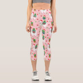 Leggings Capri Llamas et cactus Motif de Noël (Recto)