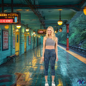 Leggings Capri Logo modifiable personnalisable de Patchwork de De