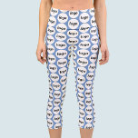 Leggings Capri Logo simple Motif professionnel bleu<br><div class="desc">Logo simple design motif pour favoriser la fidélité de la marque et promouvoir votre petite entreprise. Remplacez le logo par le vôtre et modifiez la couleur arrière - plan dans l'outil de conception pour customiser.</div>