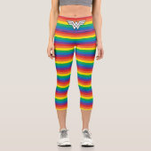 Leggings Capri Logo Wonder Woman Rainbow (Recto)