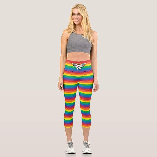 Leggings Capri Logo Wonder Woman Rainbow (Recto)