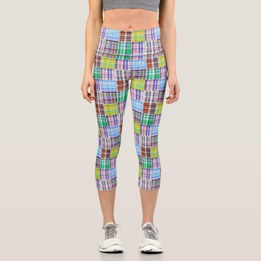 Leggings Capri Look Préparatoire Patchwork Madras #1 (Recto)