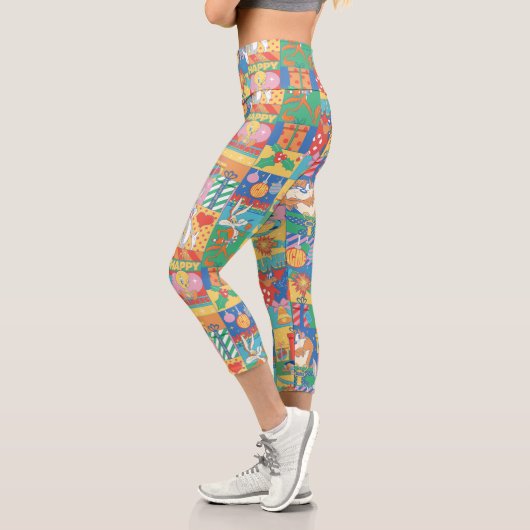 Leggings Capri LOONEY TUNES™ | Joyeuses fêtes Motif de Noël (Gauche)
