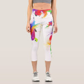 Leggings Capri Lorikeet arc-en-ciel Abstrait (Recto)