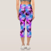 Leggings Capri Lotus Water Lily Flower Abstrait Art Motif (Verso)