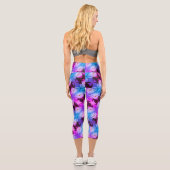 Leggings Capri Lotus Water Lily Flower Abstrait Art Motif (Verso)