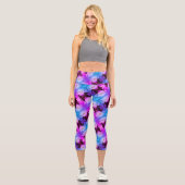 Leggings Capri Lotus Water Lily Flower Abstrait Art Motif (Recto)