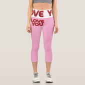 Leggings Capri Love You – Bold Romantic Typography (Recto)