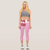Leggings Capri Love You – Bold Romantic Typography (Recto)
