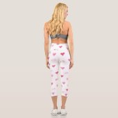 Leggings Capri Love You XO Sweet Hearts rose blanc Valentine Fun (Verso)