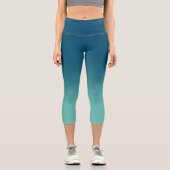 Leggings Capri Lumière moderne Turquoise et bleu océanique (Recto)