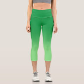 Leggings Capri Lumière Monotone moderne à Kelly Green Gradient (Recto)