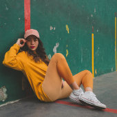 Leggings Capri Lumière Monotone moderne à orange foncé