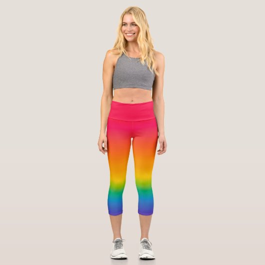 Leggings Capri Lumière Prisme - Spectrum Arc-en-ciel vibrant (Recto)