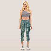 Leggings Capri Lumière tamisée Turquoise Motif Abstrait (Recto)