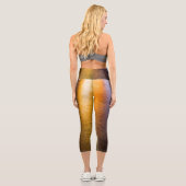 Leggings Capri Lumières Abstraites mer brillant or bronze réflexi (Verso)