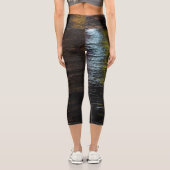 Leggings Capri Lumières de nuit Abstraites reflet bronze brillant (Verso)