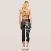 Leggings Capri Lumières de nuit Abstraites reflet bronze brillant (Verso)