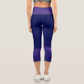 Leggings Capri Lumineuse Bleu Violet Rêve Abstrait Fractal Art (Verso)