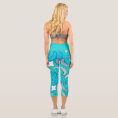 Leggings Capri Lune nuageuse bleue (Verso)