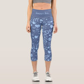 Leggings Capri Luxe Moderne Élégant Amour Bleu Coeur (Recto)