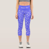 Leggings Capri Luxe Moderne Élégant Amour Bleu Coeur (Recto)
