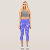 Leggings Capri Luxe Moderne Élégant Amour Bleu Coeur (Recto)