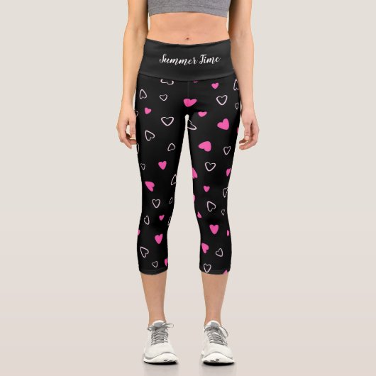 Leggings Capri Luxe Moderne Élégant Coeur d'Amour (Recto)