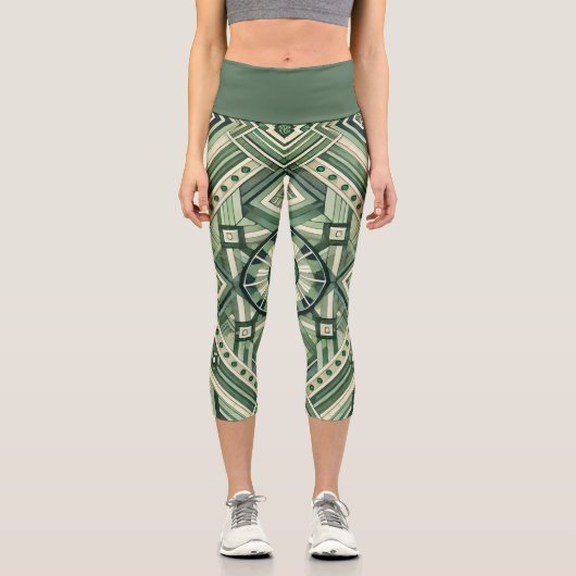 Leggings Capri Machine Verte (Recto)
