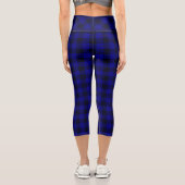 Leggings Capri MacKay tartan bleu noir plaid (Verso)
