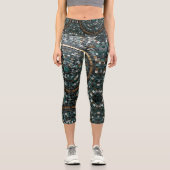 Leggings Capri Macro murale en mosaïque circulaire de luxe (Recto)