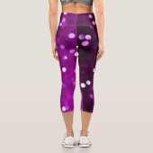 Leggings Capri Magenta Fuchsia rose foncé Bokeh Abstrait (Verso)