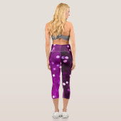 Leggings Capri Magenta Fuchsia rose foncé Bokeh Abstrait (Verso)