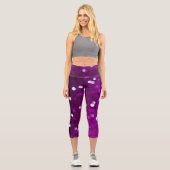 Leggings Capri Magenta Fuchsia rose foncé Bokeh Abstrait (Recto)