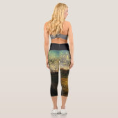 Leggings Capri Magical fireflies dreamy landscape (Verso)