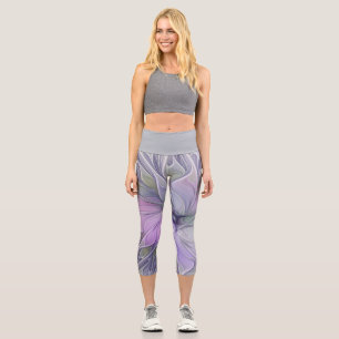 Leggings Capri Magnifique beauté moderne abstraite fleur d'art fr