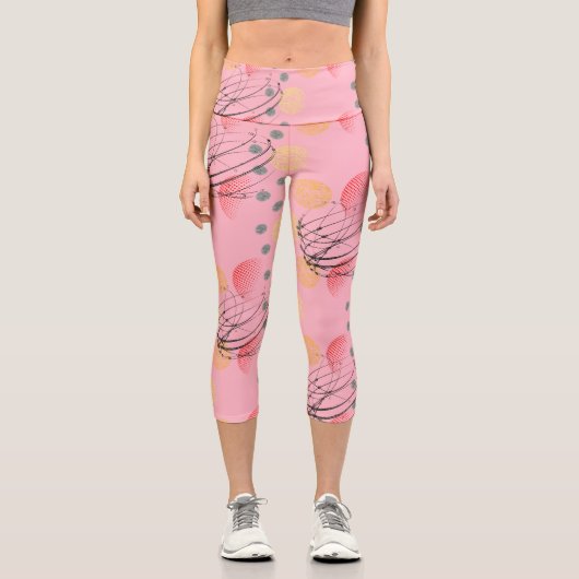 Leggings Capri Magnifique rose Vortex Motif Yoga (Recto)