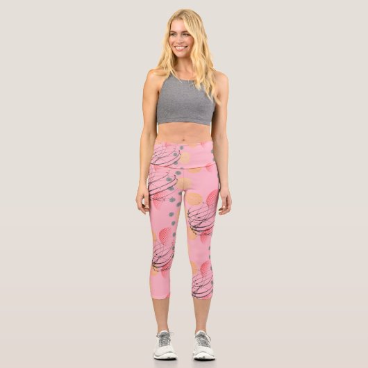 Leggings Capri Magnifique rose Vortex Motif Yoga (Recto)