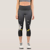 Leggings Capri Maison d'Halloween, Chats noirs, Chats, Chauves-so (Recto)