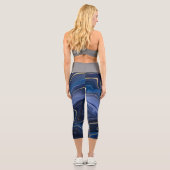 Leggings Capri Malachite Bleue Accents Dorés Luxe Chic Pierre Pré (Verso)
