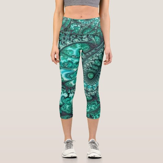 Leggings Capri Malachite fractal5 (Recto)