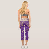 Leggings Capri Mandala avec Gold Stars Parties scintillant violet (Verso)