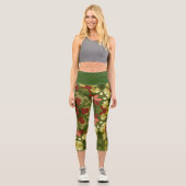 Leggings Capri Mandala de Noël rétro (Recto)