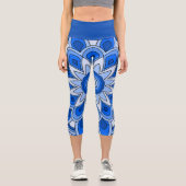 Leggings Capri Mandala en bleu (Recto)
